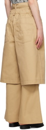 Meryll Rogge Beige Double Pant