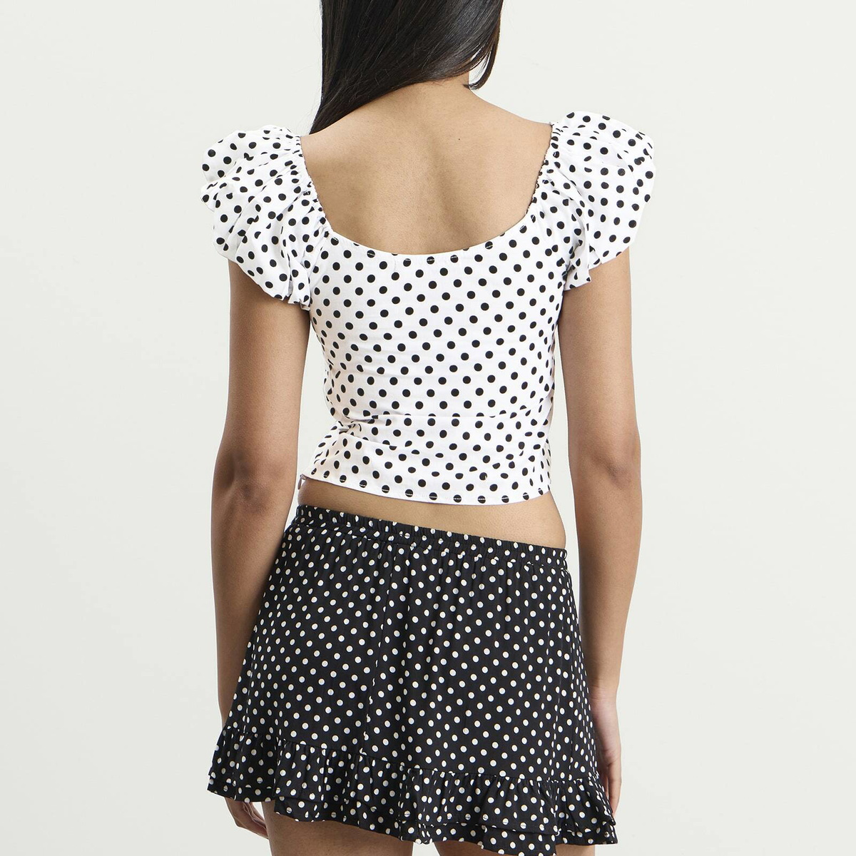 Many Many Clothes Women's The Lola Top in White Polka