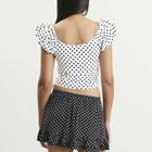 Many Many Clothes Women's The Lola Top in White Polka