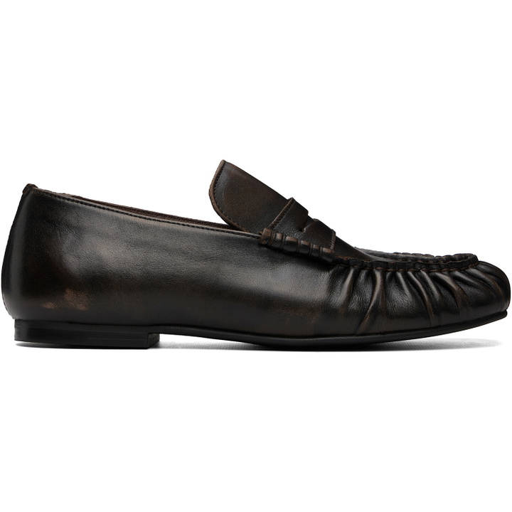 Photo: Alohas Brown Aven Vintage Effect Leather Loafers