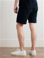 Belstaff - Trawler Straight-Leg Cotton-Blend Terry Drawstring Shorts - Blue