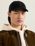 TOM FORD - Leather-Trimmed Logo-Embroidered Cashmere Baseball Cap - Black