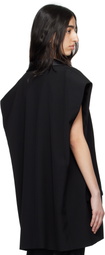 MM6 Maison Margiela Black Satin Lapel Vest