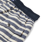 Atalaye - Majolian Mid-Length Striped Swim Shorts - Blue