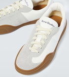 Acne Studios Suede-trimmed leather sneakers