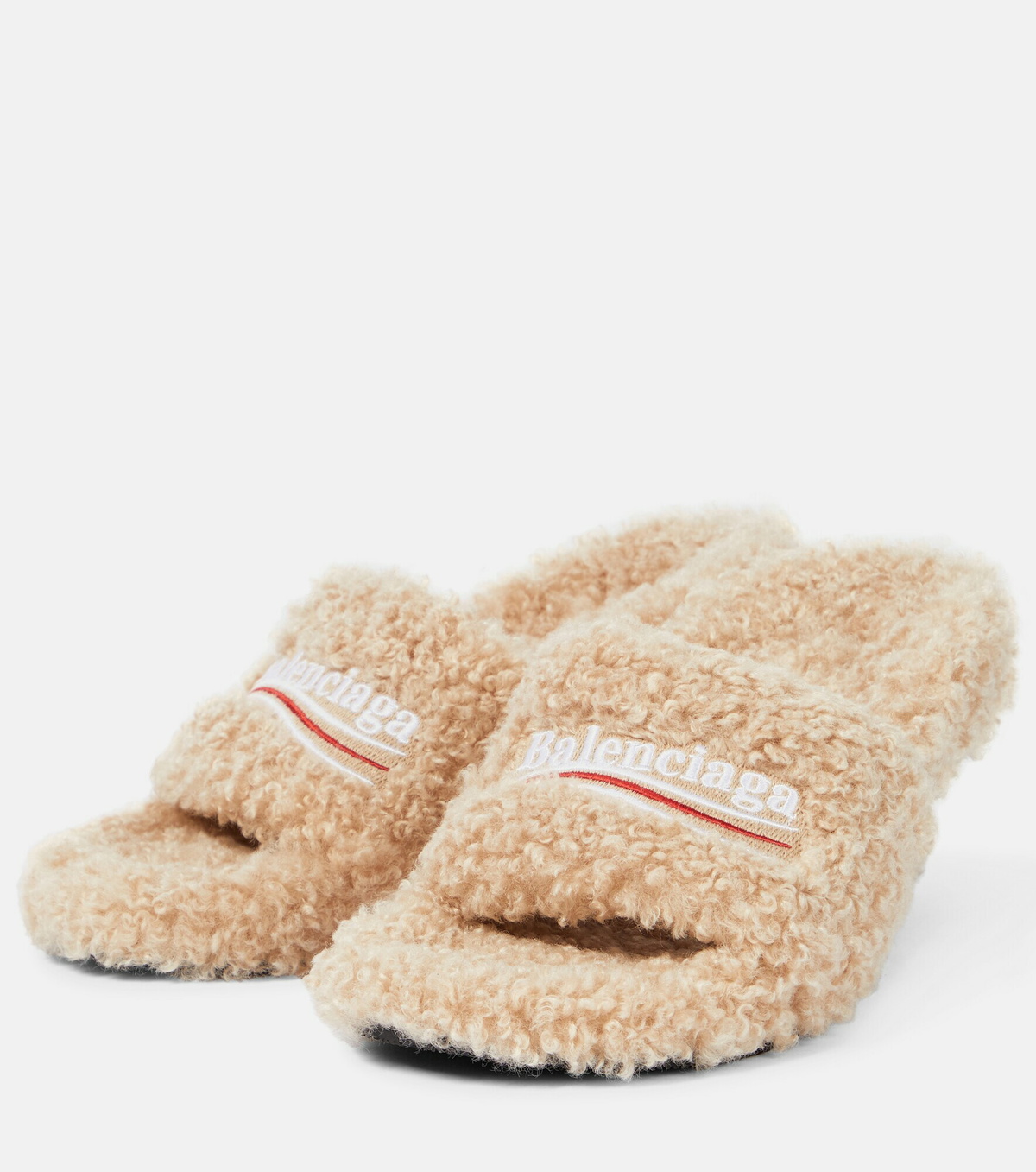 Balenciaga - Furry 80 faux shearling sandals Balenciaga display picture 1