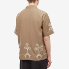 Nanushka Men's Bodil Graphic Vacation Shirt in Fossil Brown