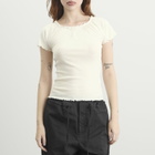 Deiji Studios Women's Flounce T-Shirt in Cream