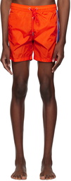 Moncler Orange Drawstring Swim Shorts