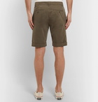 Aspesi - Slim-Fit Pleated Cotton-Twill Chino Shorts - Army green