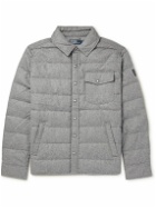 Polo Ralph Lauren - Leather-Trimmed Quilted Wool-Blend Down Jacket - Gray
