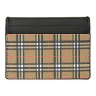 Burberry Beige Vintage Check Sandon Card Case