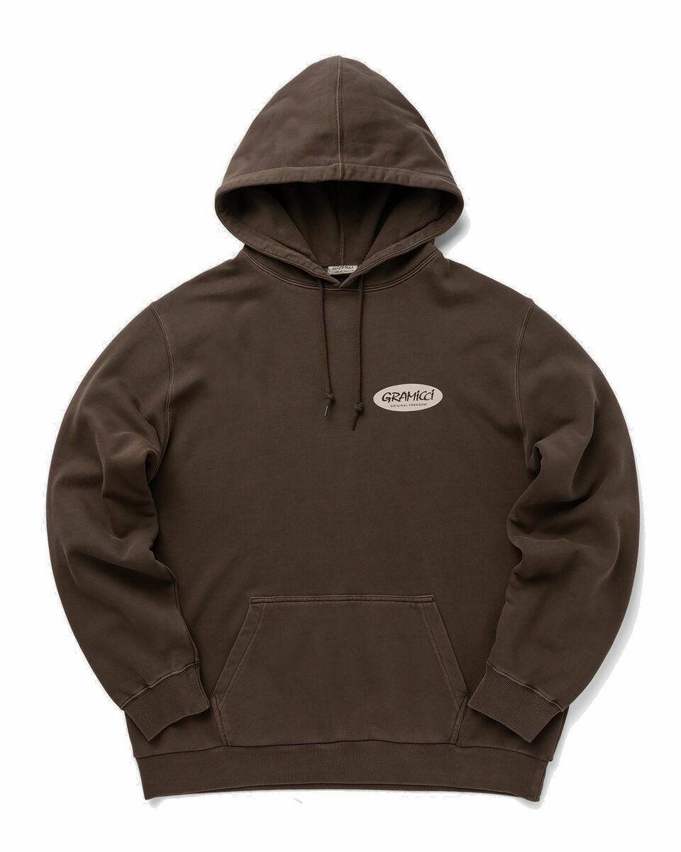 Gramicci Original Freedom Oval Hooded Sweatshirt Brown - Mens