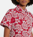 Erdem Embroidered cotton-blend shirt dress