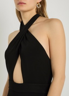 Nili Lotan Lita Halterneck Stretch-jersey Gown Black