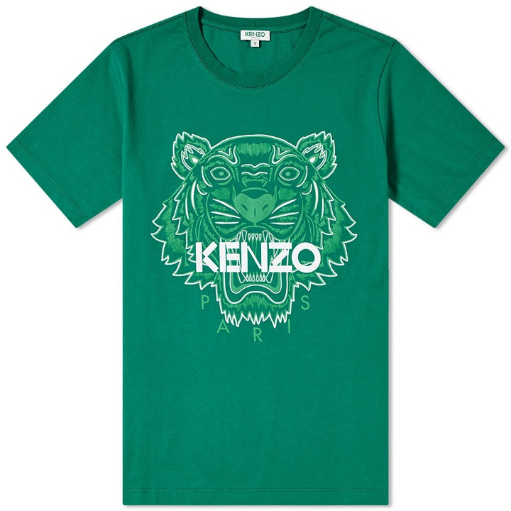 Photo: Kenzo Bicolour Tiger Face Tee Green