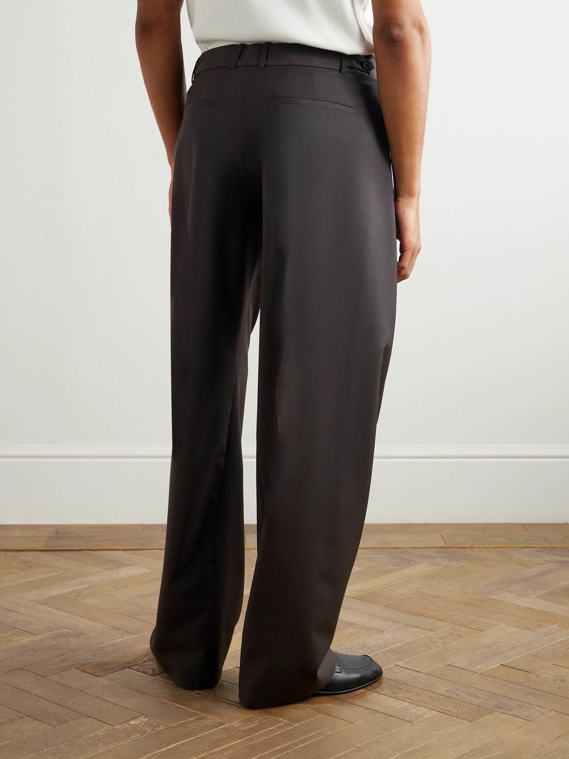 The Row - Mista Straight-Leg Virgin Wool and Mohair-Blend Trousers - Brown
