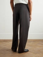 The Row - Mista Straight-Leg Virgin Wool and Mohair-Blend Trousers - Brown