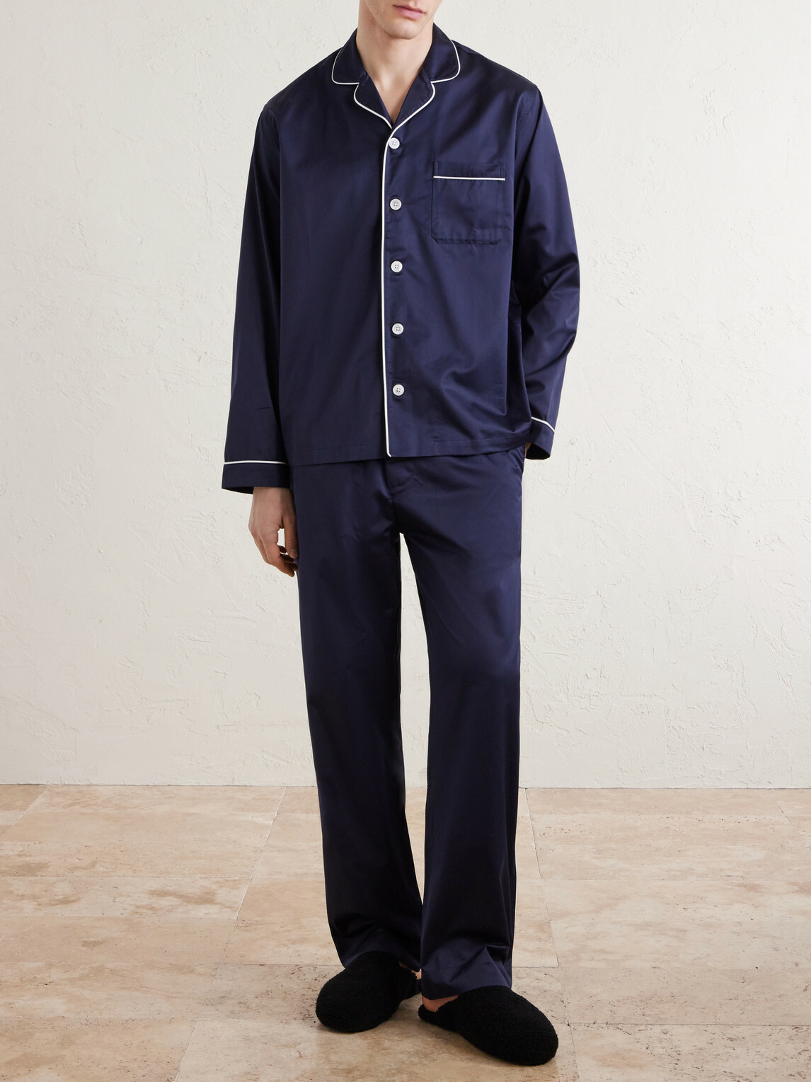 TEKLA - Chelsea Cotton-Satin Pyjama Set - Blue