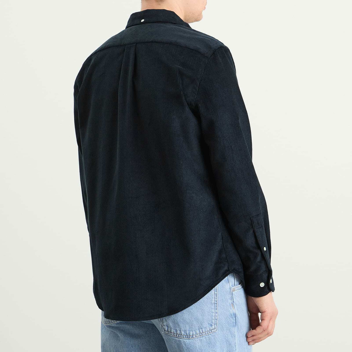 Portuguese Flannel Men's Lobo Button Down Corduroy Shirt in Navy
