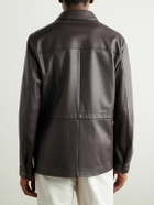 Canali - Leather Overshirt - Brown