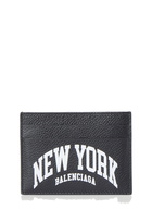 Logo Print Card Holder in Black