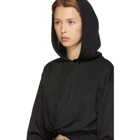 T by Alexander Wang Black Sleek Front Twist Hoodie