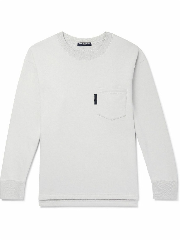 Photo: Comme des Garçons HOMME - Logo-Appliquéd Cotton-Jersey Sweatshirt - Gray