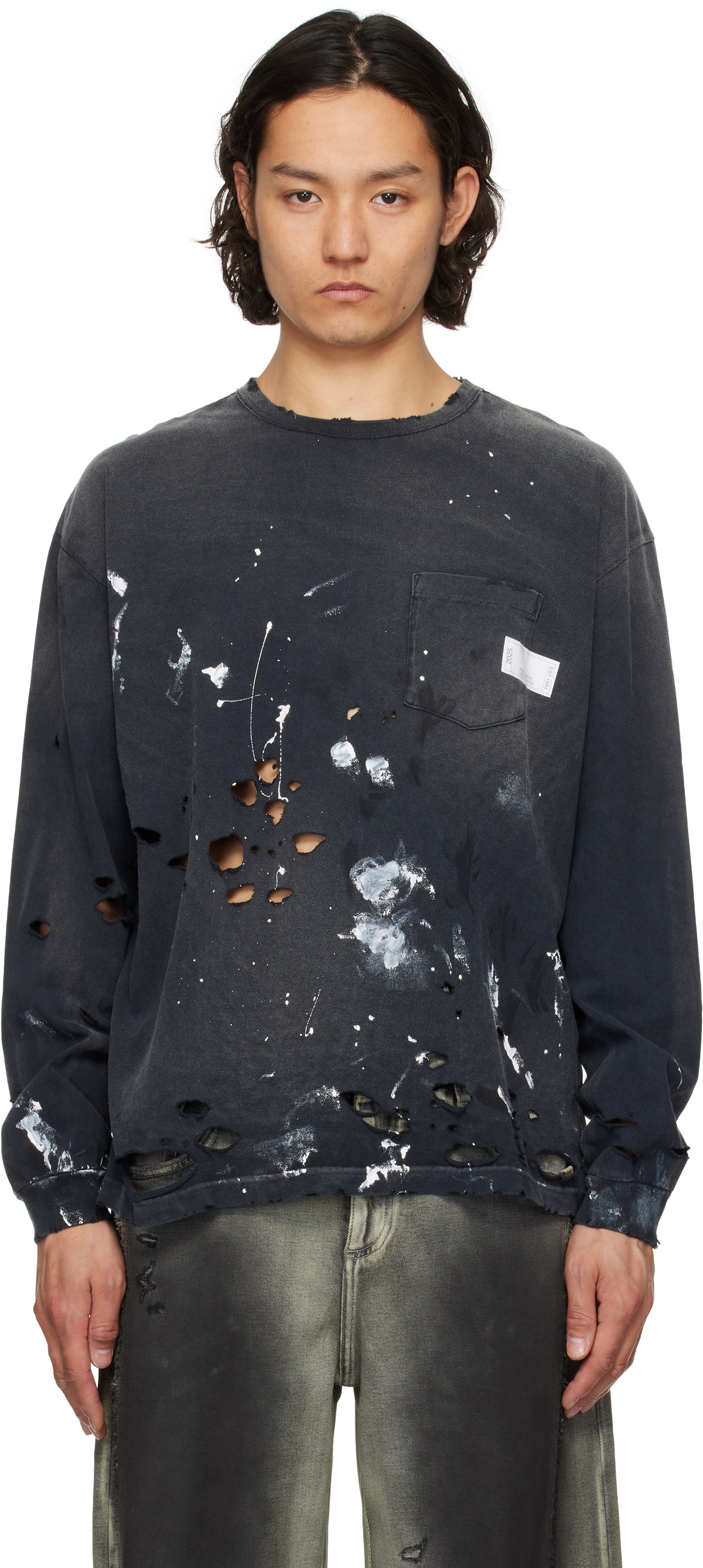 Neighborhood Men's Long Sleeve FL Futura T-Shirt in Black