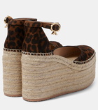 Gianvito Rossi Leopard-print suede espadrille wedges