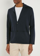 John Smedley Autry Merino Wool Cardigan Navy