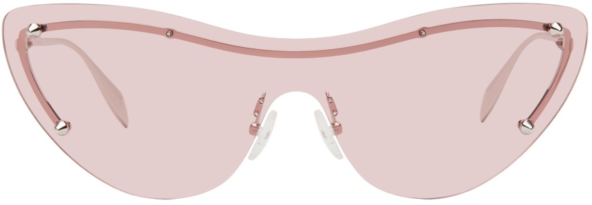 Photo: Alexander McQueen Silver Rimless Shield Sunglasses