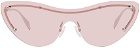 Alexander McQueen Silver Rimless Shield Sunglasses