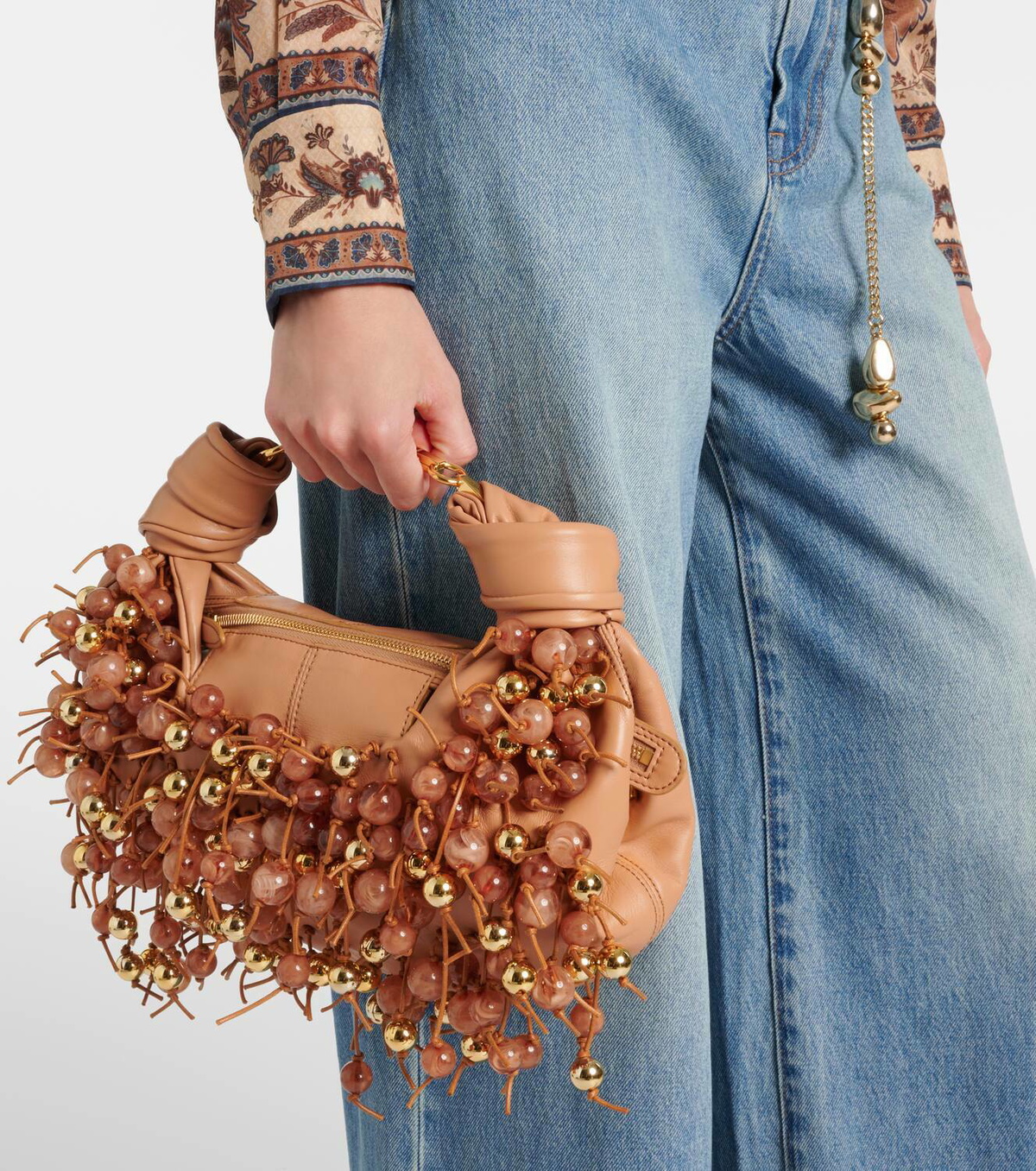 Zimmermann Foam beaded leather shoulder bag Zimmermann