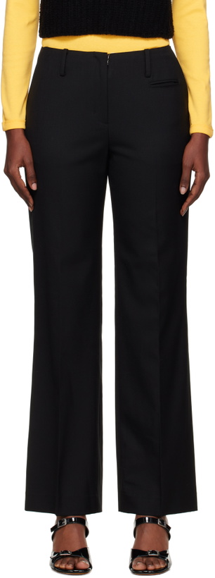 Photo: Nothing Written Black Low-Rise Tailored Wool Trousers