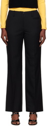 Nothing Written Black Low-Rise Tailored Wool Trousers