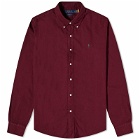 Polo Ralph Lauren Men's Garment Dyed Button Down Shirt in Harvard Wine