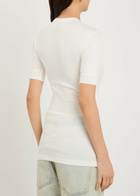 Calvin Klein Aubriella Ribbed Stretch-cotton T-shirt Off White
