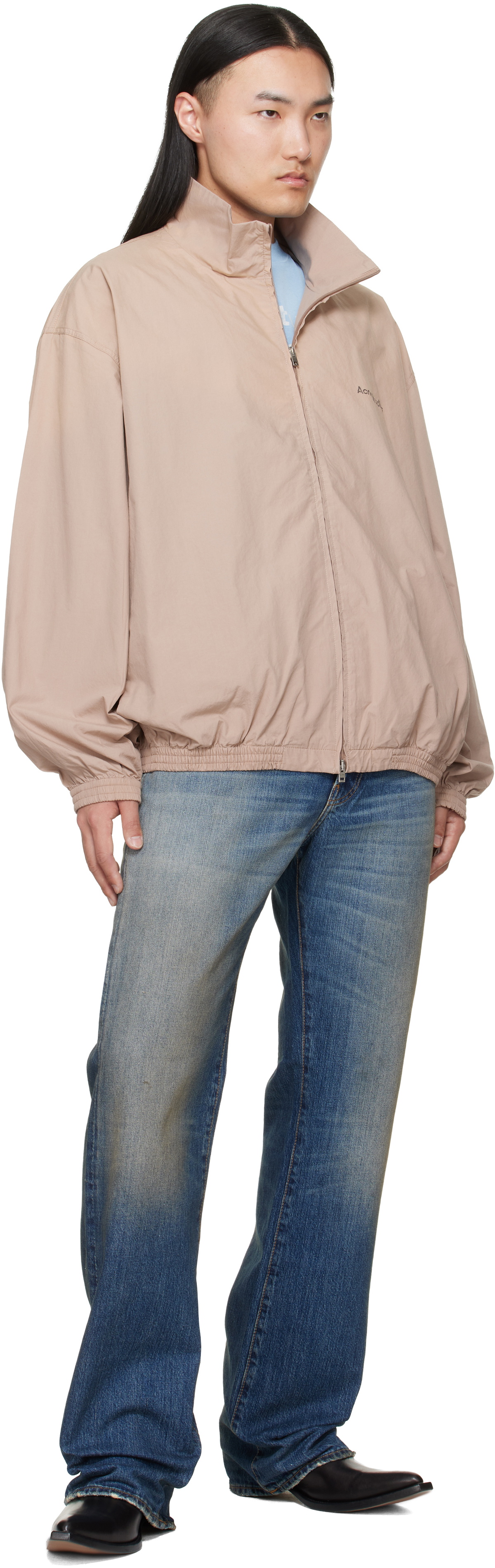 Acne Studios Beige Washed Logo Jacket