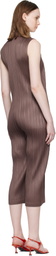 PLEATS PLEASE ISSEY MIYAKE Brown Loop Bottoms Jumpsuit