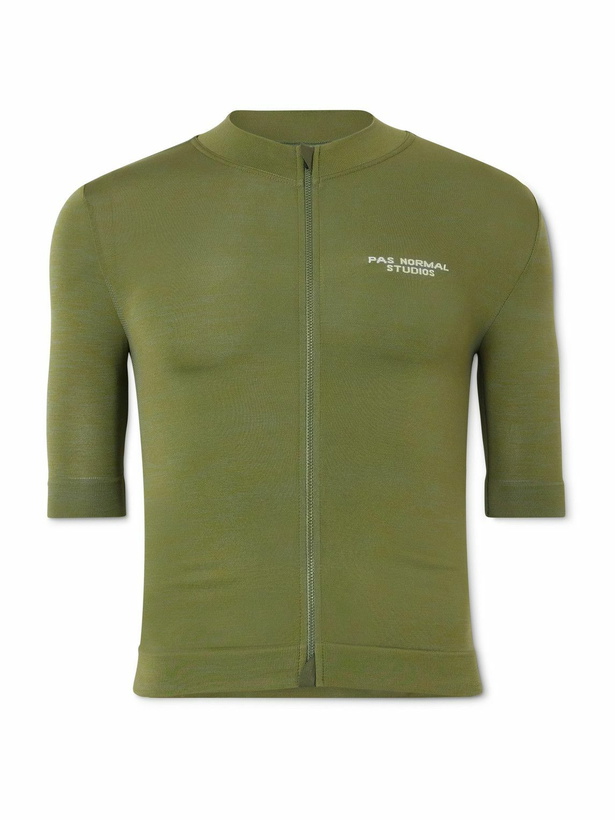 Photo: Pas Normal Studios - Escapism Logo-Print Cycling Jersey - Green