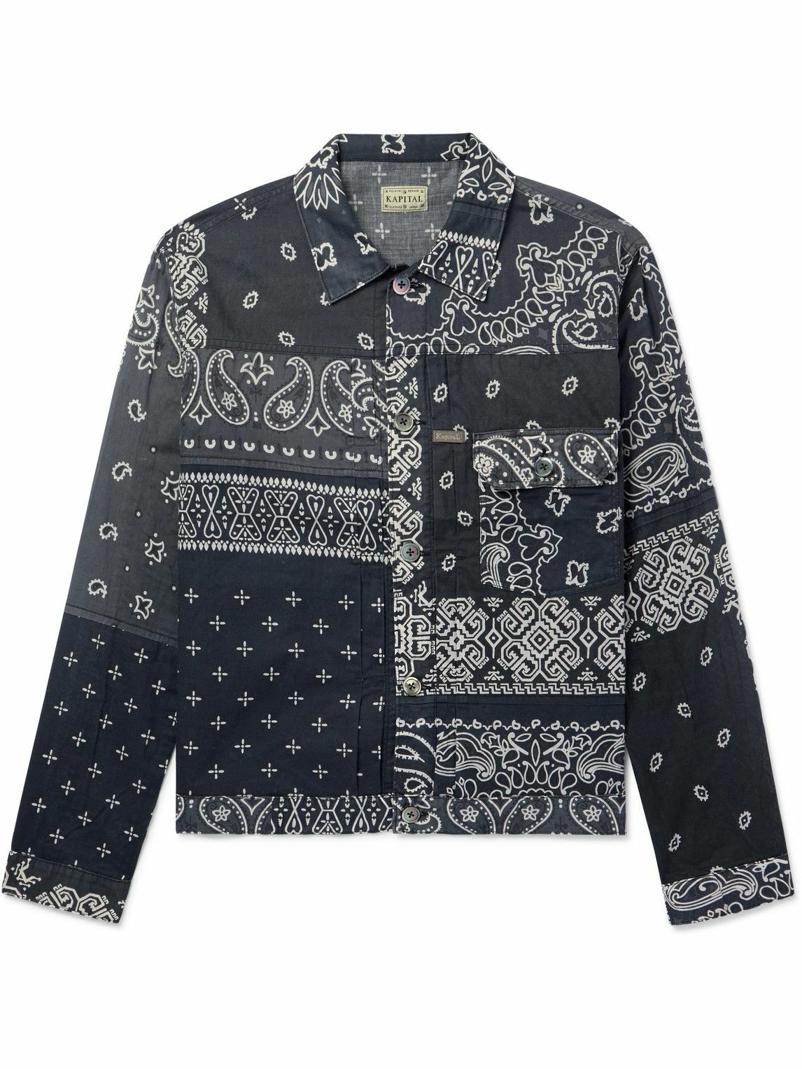 KAPITAL - Patchwork Bandana-Print Cotton Jacket - Blue KAPITAL