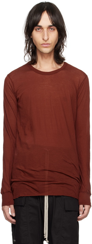 Photo: Rick Owens Burgundy Basic Long Sleeve T-Shirt