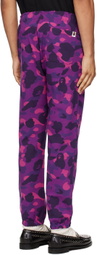 BAPE Purple Color Camo Shark Sweatpants