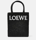Loewe - Leather-trimmed raffia tote bag