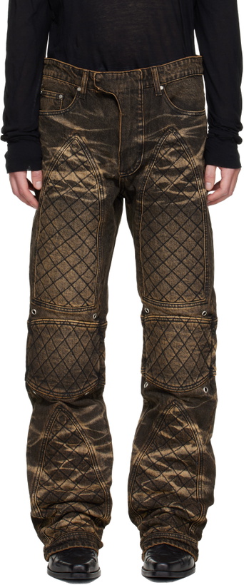 Photo: Who Decides War Black & Tan Moto Jeans