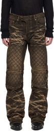 Who Decides War Black & Tan Moto Jeans