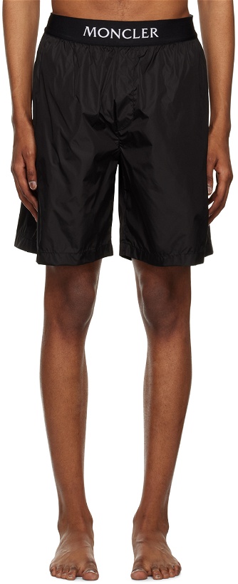 Photo: Moncler Black Three-Pocket Swim Shorts