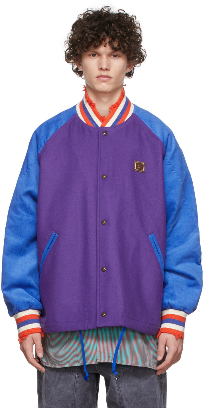 Acne Studios Sapphire-Blue Varsity Jacket