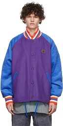 Acne Studios Purple & Blue Wool Bomber Jacket